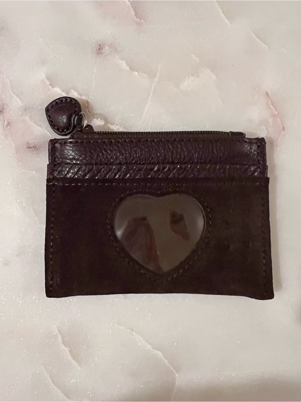 Brighton Brown Leather Women’s Zip-Around Card/ID/Photo Coin Pouch